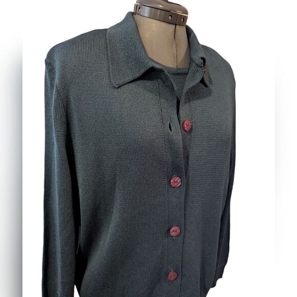 Vintage Philippe Marques women's green sweater set size 10 - Picture 3 of 7